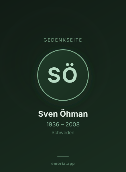 Gedenkportrait von Sven Öhman
