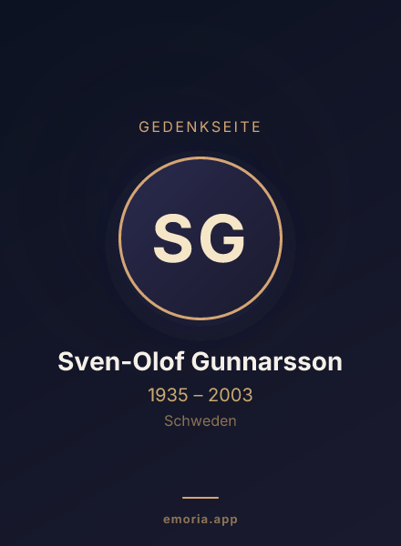 Gedenkportrait von Sven-Olof Gunnarsson
