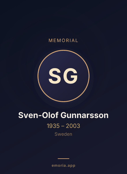 Memorial portrait of Sven-Olof Gunnarsson