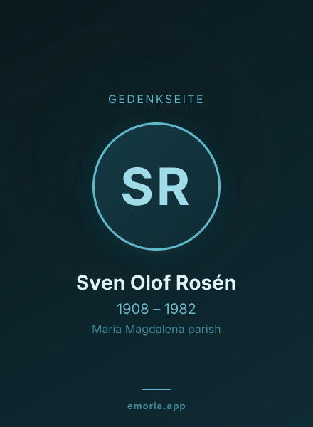 Gedenkportrait von Sven Olof Rosén