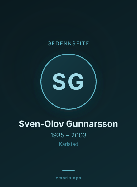 Gedenkportrait von Sven-Olov Gunnarsson