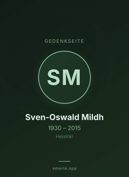 Gedenkportrait von Sven-Oswald Mildh