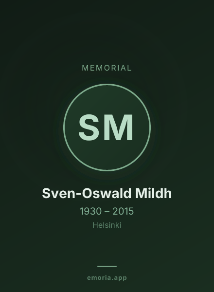 Memorial portrait of Sven-Oswald Mildh