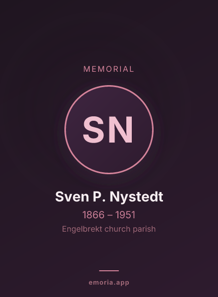 Memorial portrait of Sven P. Nystedt