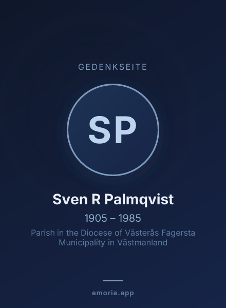Gedenkportrait von Sven R Palmqvist