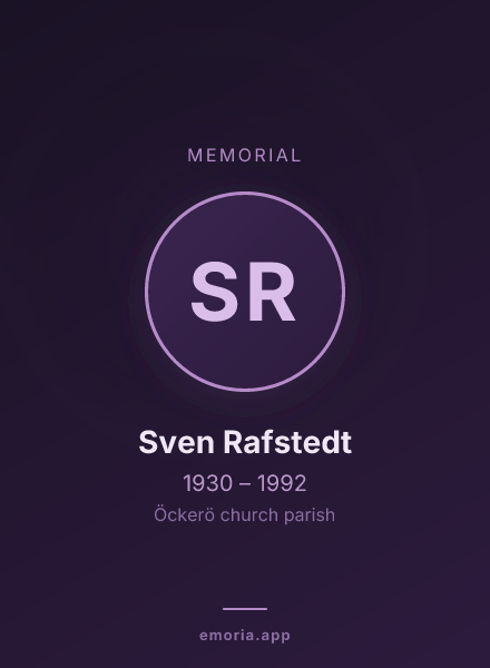 Memorial portrait of Sven Rafstedt