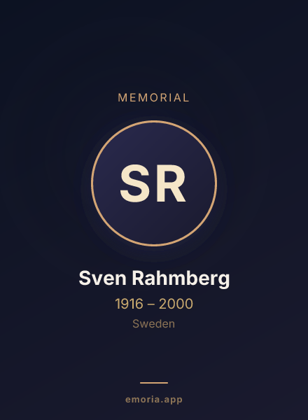 Memorial portrait of Sven Rahmberg