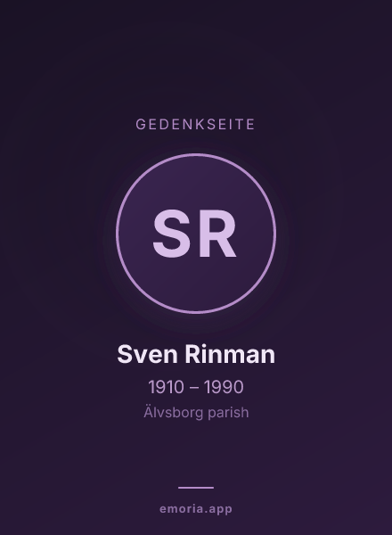 Gedenkportrait von Sven Rinman