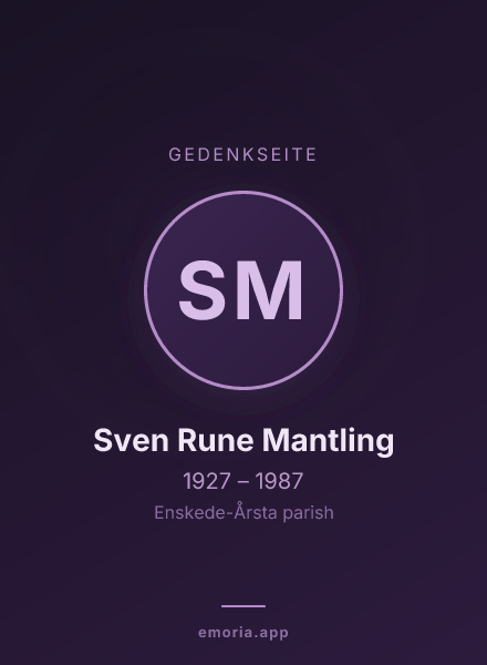 Gedenkportrait von Sven Rune Mantling