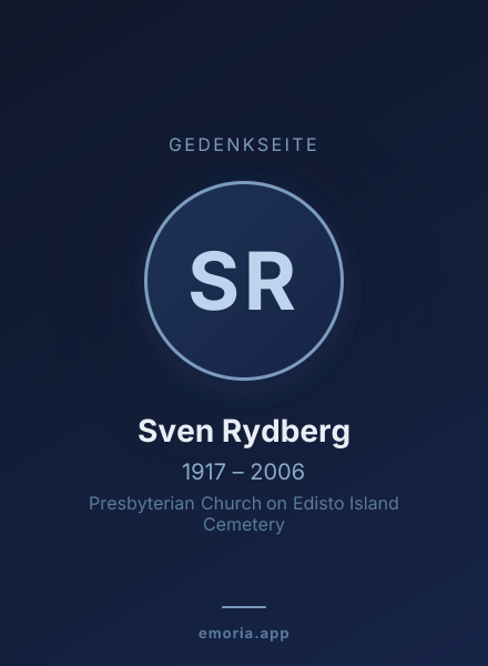 Gedenkportrait von Sven Rydberg