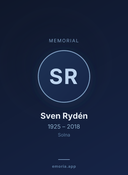 Memorial portrait of Sven Rydén