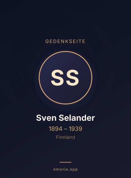 Gedenkportrait von Sven Selander