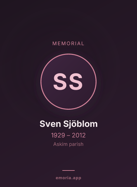 Memorial portrait of Sven Sjöblom