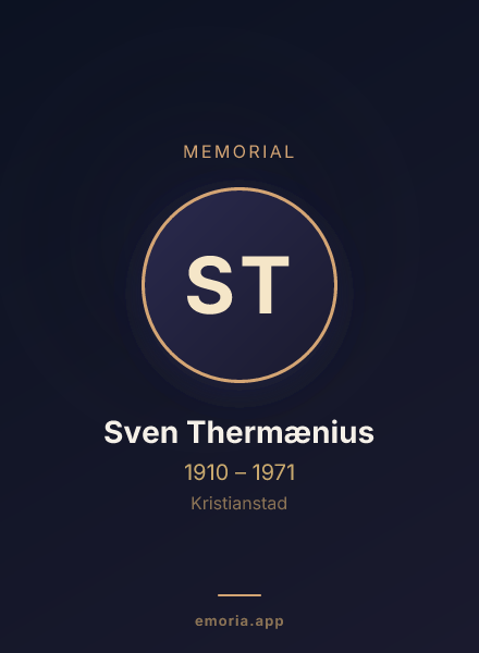 Memorial portrait of Sven Thermænius