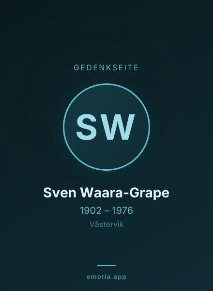 Gedenkportrait von Sven Waara-Grape