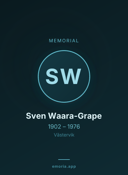 Memorial portrait of Sven Waara-Grape
