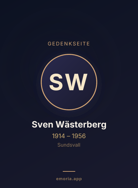 Gedenkportrait von Sven Wästerberg