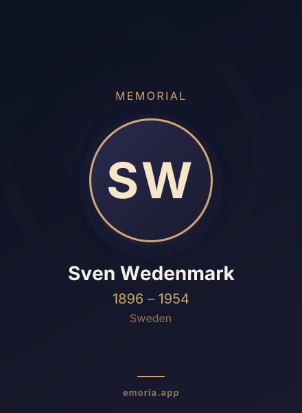 Memorial portrait of Sven Wedenmark
