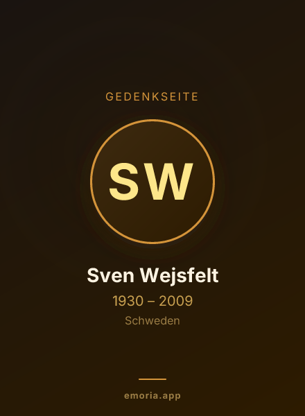 Gedenkportrait von Sven Wejsfelt