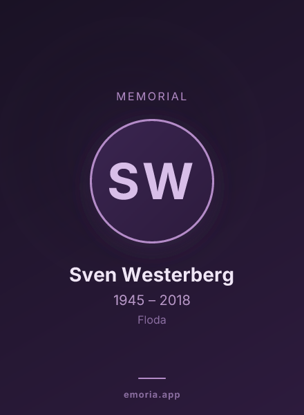 Memorial portrait of Sven Westerberg