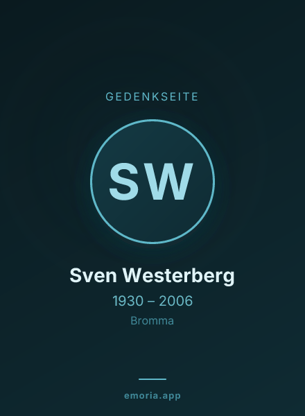 Gedenkportrait von Sven Westerberg