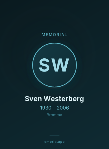 Memorial portrait of Sven Westerberg