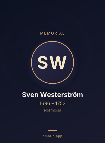 Memorial portrait of Sven Westerström