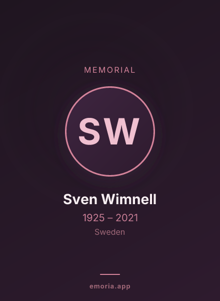 Memorial portrait of Sven Wimnell