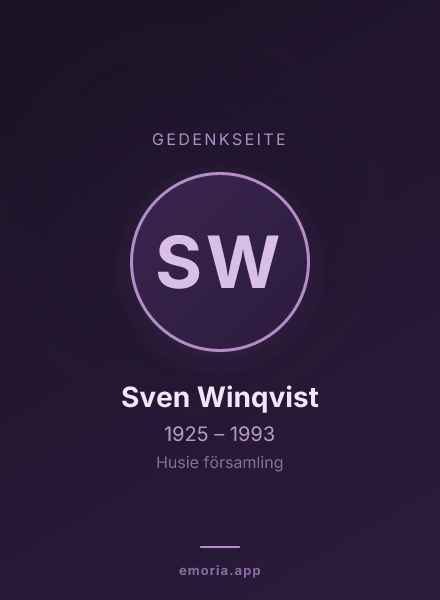 Gedenkportrait von Sven Winqvist