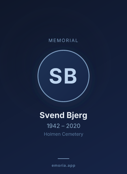 Memorial portrait of Svend Bjerg