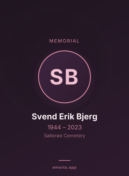 Memorial portrait of Svend Erik Bjerg