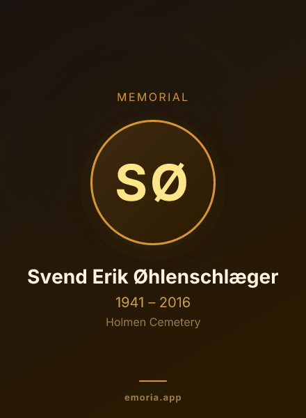 Memorial portrait of Svend Erik Øhlenschlæger