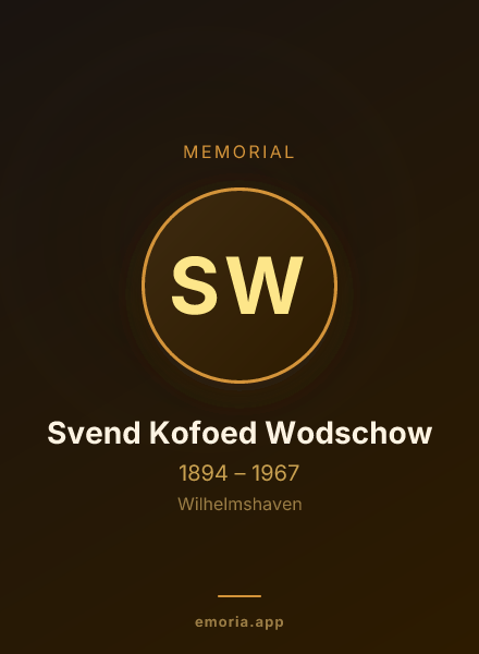 Memorial portrait of Svend Kofoed Wodschow