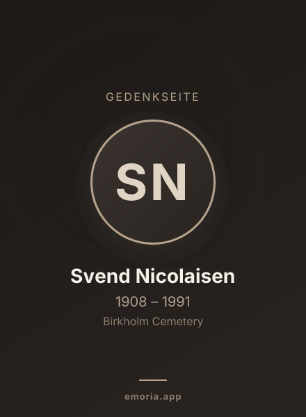 Gedenkportrait von Svend Nicolaisen
