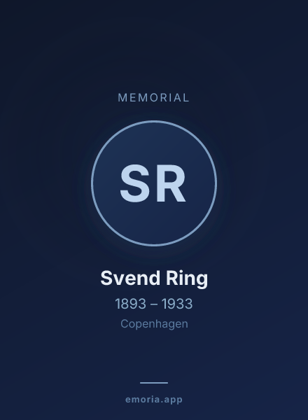 Memorial portrait of Svend Ring