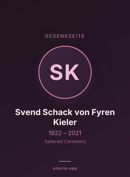 Gedenkportrait von Svend Schack von Fyren Kieler