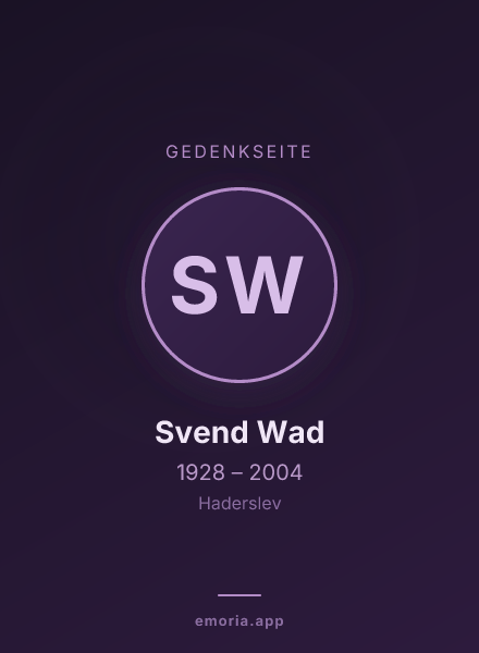 Gedenkportrait von Svend Wad