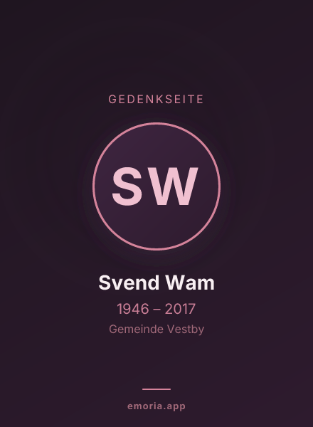 Gedenkportrait von Svend Wam
