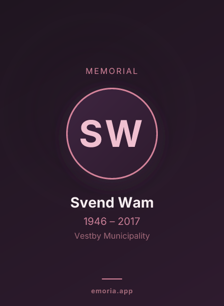 Memorial portrait of Svend Wam