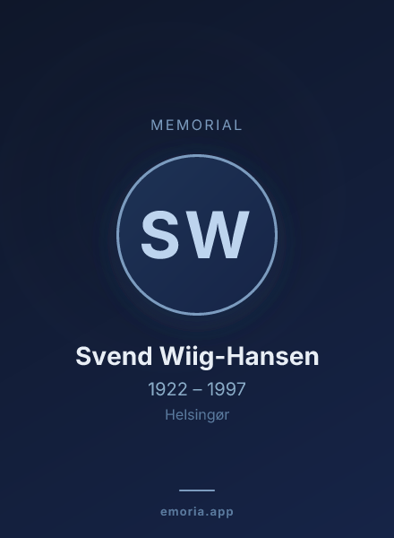 Memorial portrait of Svend Wiig-Hansen