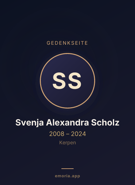 Gedenkportrait von Svenja Alexandra Scholz
