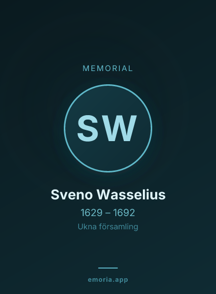 Memorial portrait of Sveno Wasselius