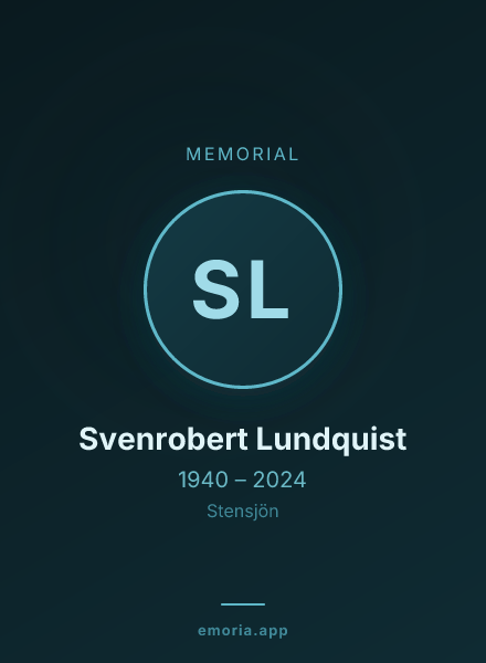 Memorial portrait of Svenrobert Lundquist