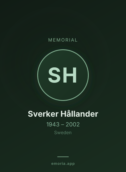 Memorial portrait of Sverker Hållander