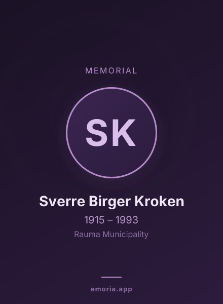 Memorial portrait of Sverre Birger Kroken