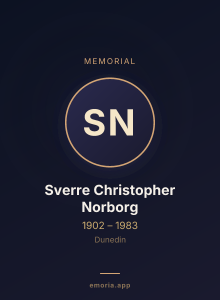 Memorial portrait of Sverre Christopher Norborg