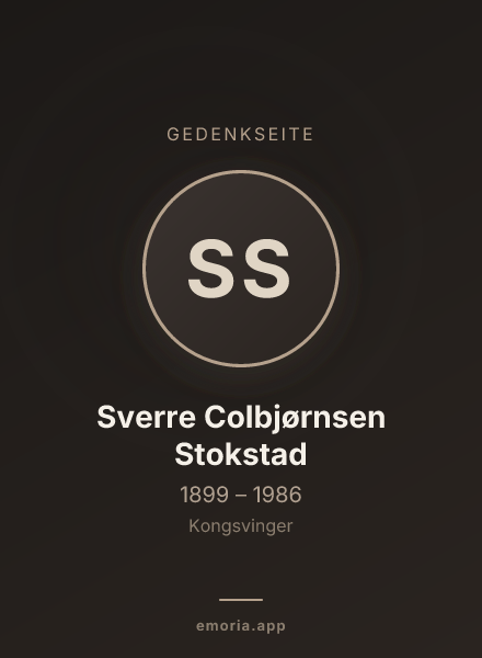 Gedenkportrait von Sverre Colbjørnsen Stokstad