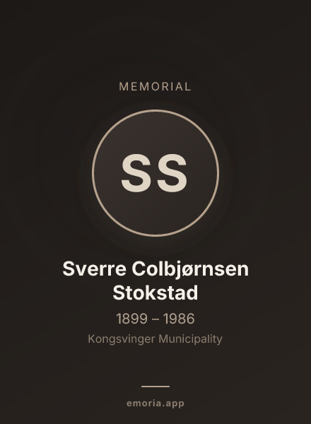 Memorial portrait of Sverre Colbjørnsen Stokstad
