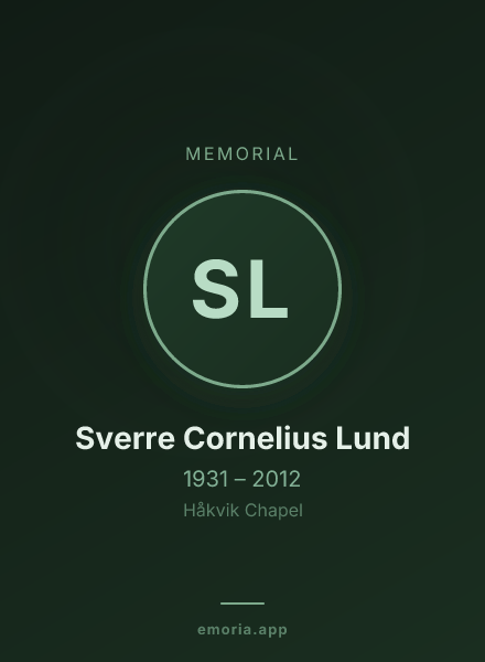Memorial portrait of Sverre Cornelius Lund