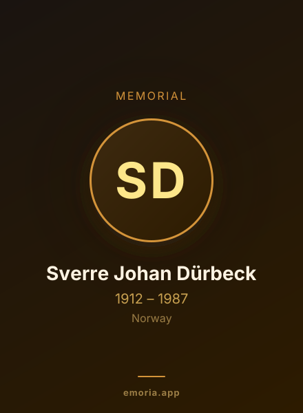 Memorial portrait of Sverre Johan Dürbeck